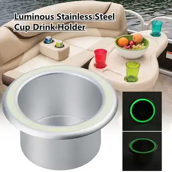 

Luminous Stainless Steel Cup Drink Holder Polished For Marine Boat Car Truck RV