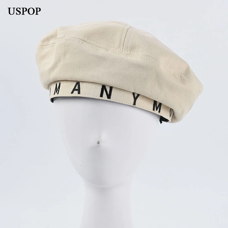 Beret female letter embroidery flat painter cap Clearance