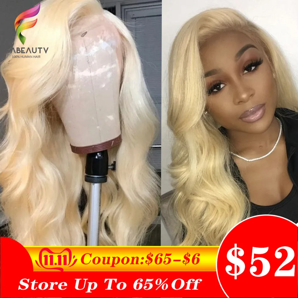 Billig Glueless #613 Blonde Spitze Front Menschliches Haar Perücken Brasilianische Körper Welle 13*4 Spitze Vorne Perücke Pre Gezupft honig Blonde Remy Spitze Perücken