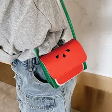 Милая Детская сумка-мессенджер с рисунком арбуза, модная Повседневная мини-сумочка для маленьких девочек, маленькая квадратная сумка-кошелек