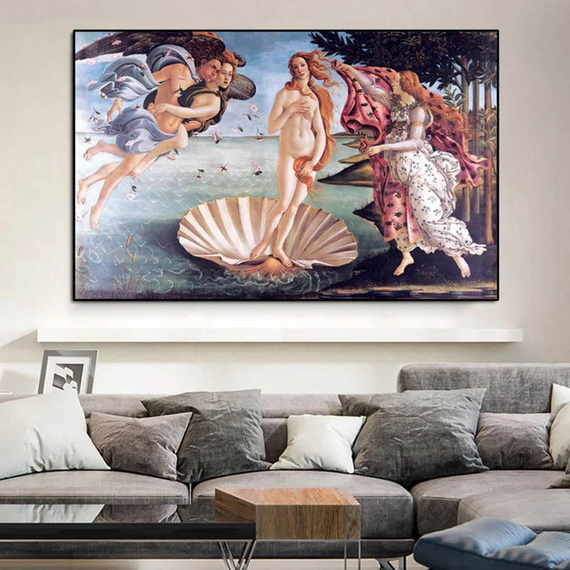 Классическая известная картина Botticelli с рождением Венеры холст живопись плакаты