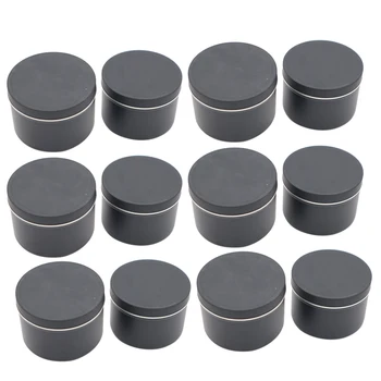 

12pcs Storage Box 4 Oz DIY Multipurpose Balms With Lid Container Empty Jar Candle Tin Accessories Salves Tinplate Round