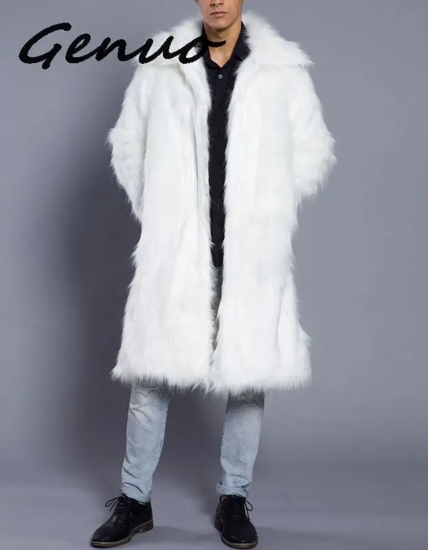 Горячая распродажа мужской костюм с воротником из искусственной шерсти пальто с мехом толстые теплые мульти-размер куртки Осенняя зимняя одежда Длинная ветровка