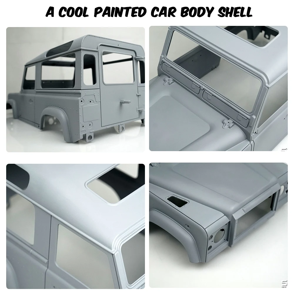 

Latest Product 280mm Hard Body Shell Kit for 1/10 Axial SCX10 4WD Land Rover Defender 90 RC Car Off-road Crawler DIY Version