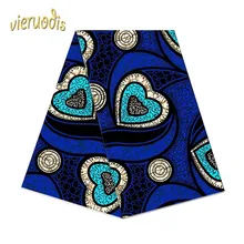 6 ярдов африканская восковая печатная ткань голландская хлопок ткани, материал Дашики батик настоящий цветочный для платья A000539