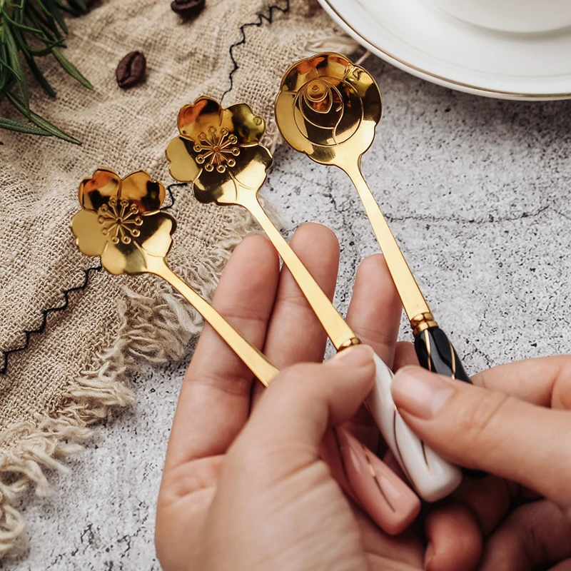 Kitchen tableware stainless steel spoon tea, dessert, ice cream, coffee, dessert spoon creative mixing spoon
