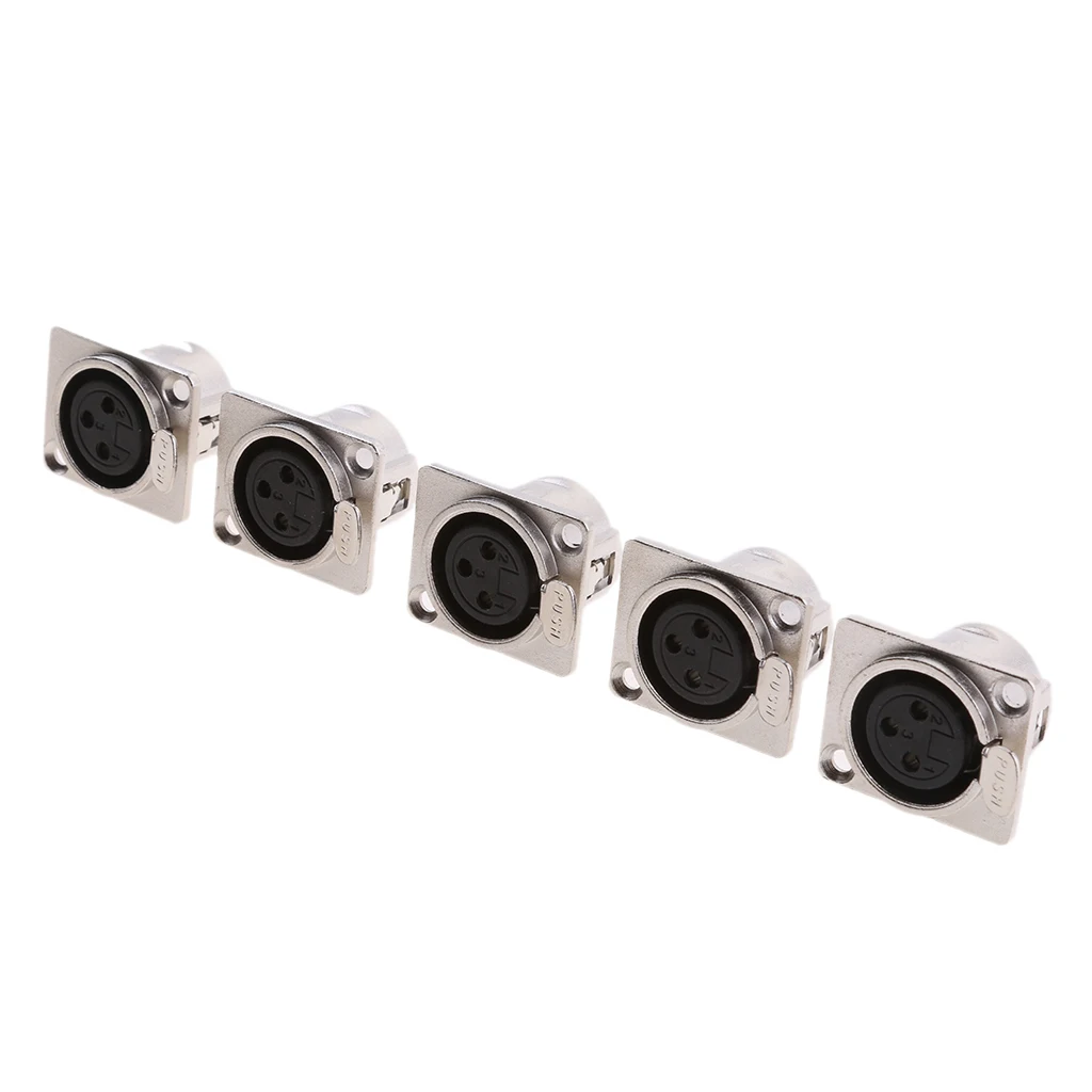 5x гнездо шасси 3-Pin XLR Jack ПАНЕЛЬ крепление аудио-видео разъем