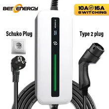 EVSE Electric Car 16A Type 2 EV Charger Type 2 Car Products Portable Charger Switchable Current 10 / 16A 220V SCHUKO Plug j1772