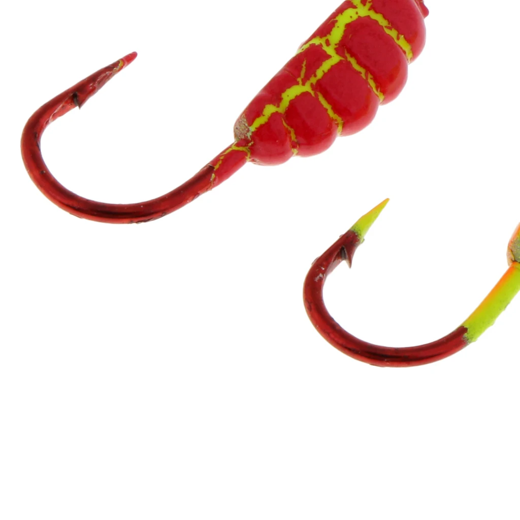 

6 Pieces Winter Mini Ice Fishing Hook 22mm/1.4g Artificial Simulation 3D Eyes Fishing Lures