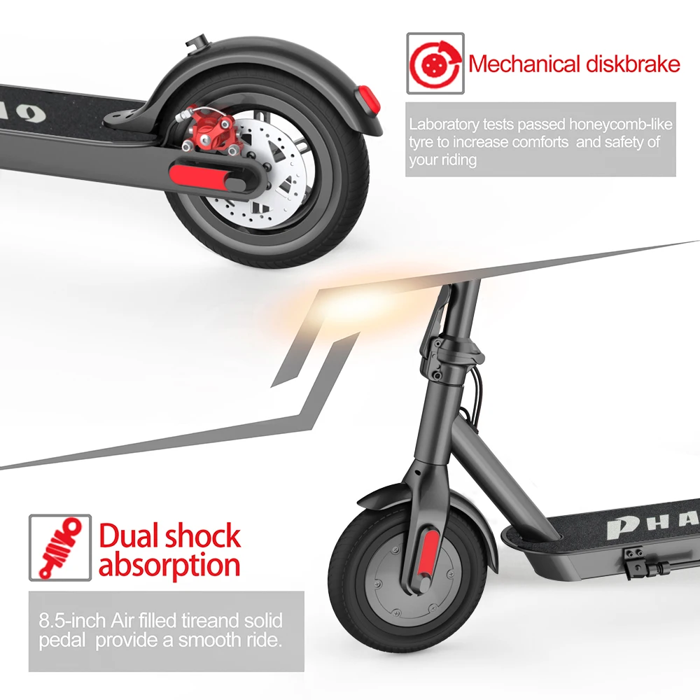  8.5IN Electric Scooter Foldable Commuting Scooter 264LB Loading 250W Motor Commuter for Adults Elec