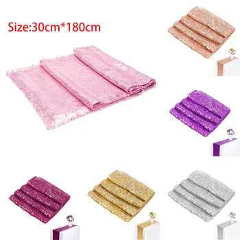 

Table Runner Sequin Cloth Glitter For Wedding Party Decor 30cm x 180cm