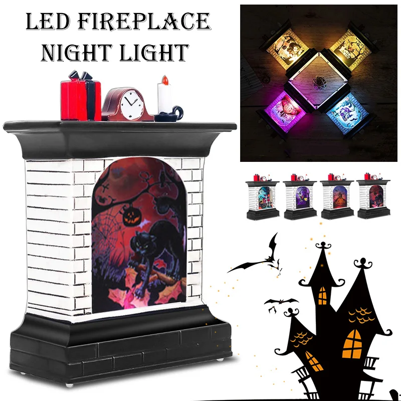 Creative Display Practical Festival Luminous Witch Light Pumpkin Lantern Pattern Party Lamp Best Gift Battery Home