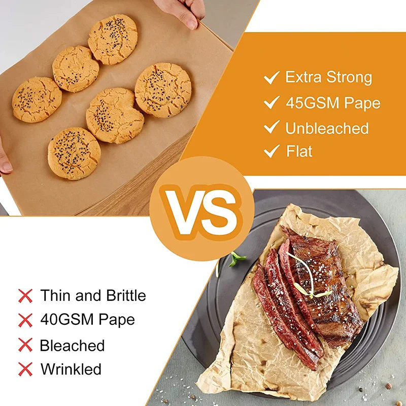 Parchment Paper Baking Sheets by Baker's Signature | Precut Non-Stick &  Unbleached - Will Not Curl or Burn - Non-Toxic & Comes in Convenient  Packaging