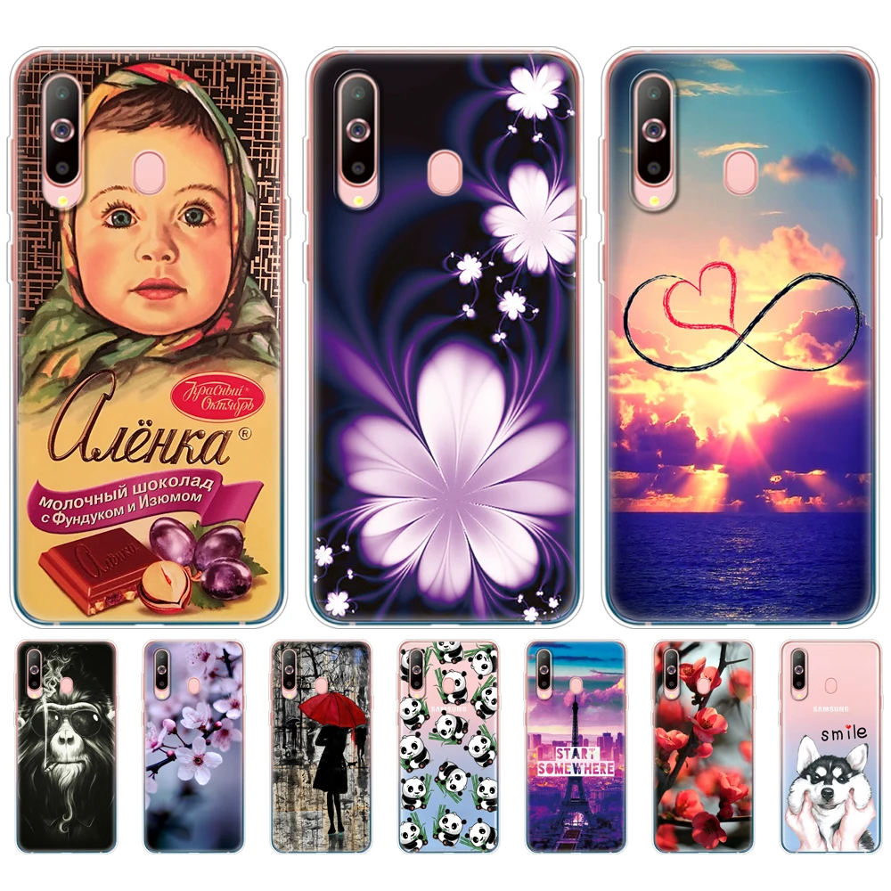 Case For Samsung A60 cover phone Silicone fundas Galaxy A 60 SM-A6060ZKGCHC Cartoon coque | Мобильные телефоны и