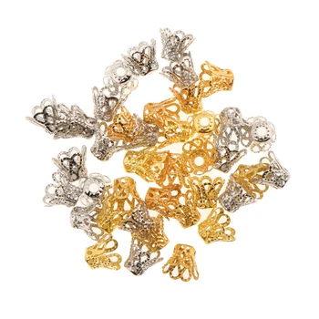 

40 Pieces Bead Caps Intermediate Beads Bead Caps Metal Spacer Spacer Beads