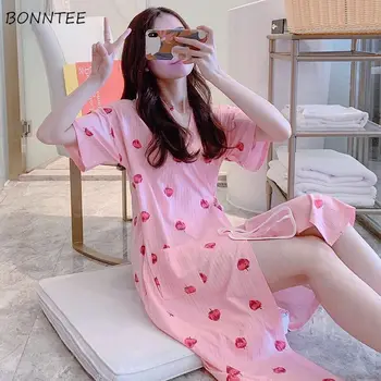 

Nightgowns Womens Summer Kimono Bandage Bathrobe Sunflower Printed Pockets Knee Length Soft Cute Kawaii Stylish Girlish 2020 New