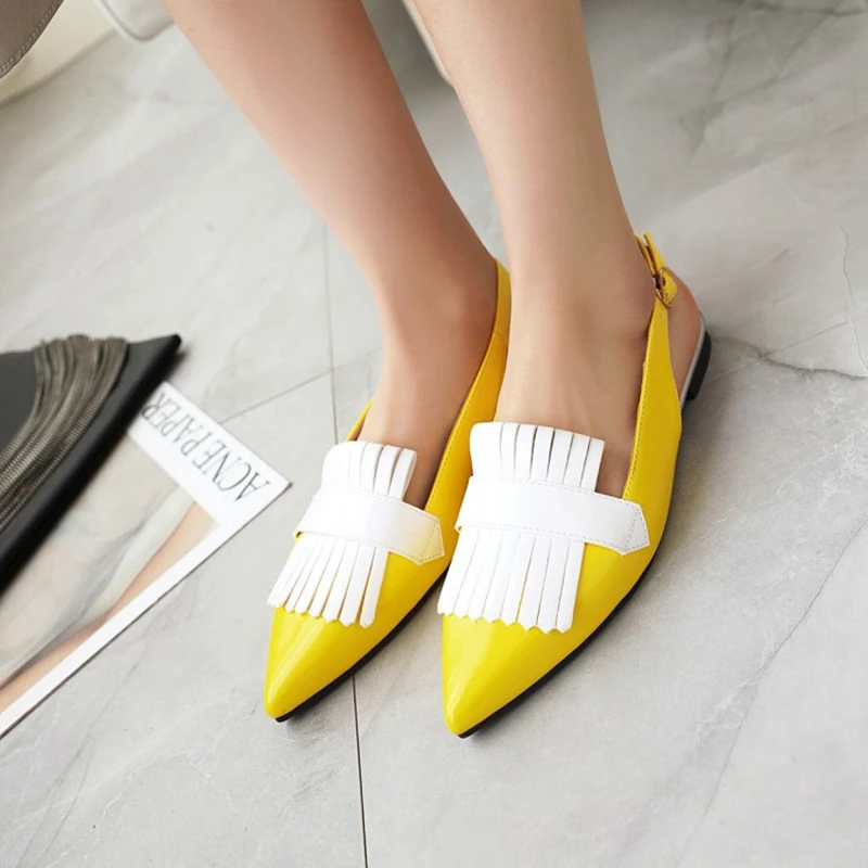 

LZXGSJ 2020 Woman Summernew Sandals Concise Flat Square Heels Pointed Toe Package Toe Fashion Casual Buckle Strap Buckle