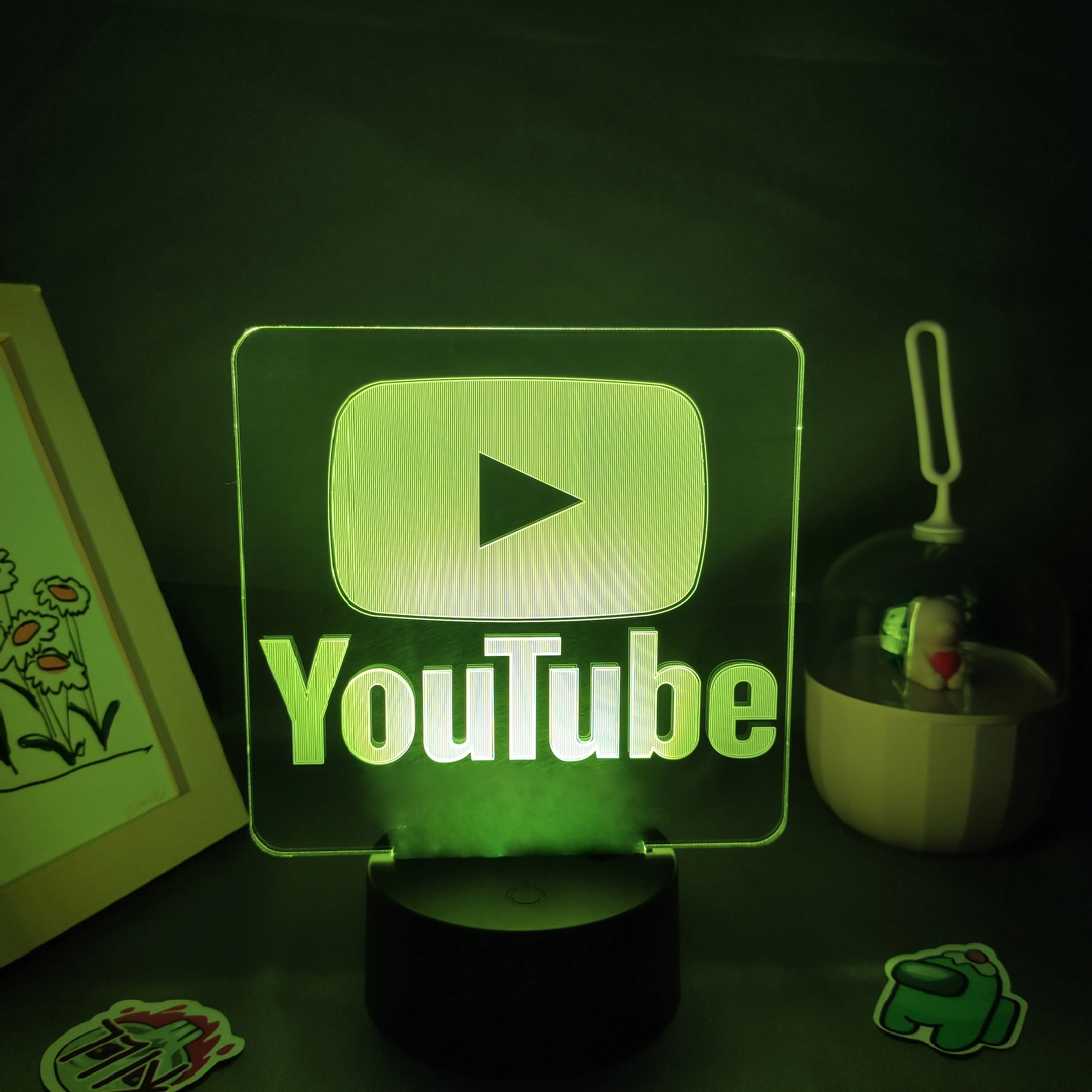YouTube LOGO Mark Lava Lamps 3D LED RGB Neon Night Lights Cool Colorful  Gift For Friends Bedroom Bedside Coffee Table Decoration - AliExpress, image size:3000x3000