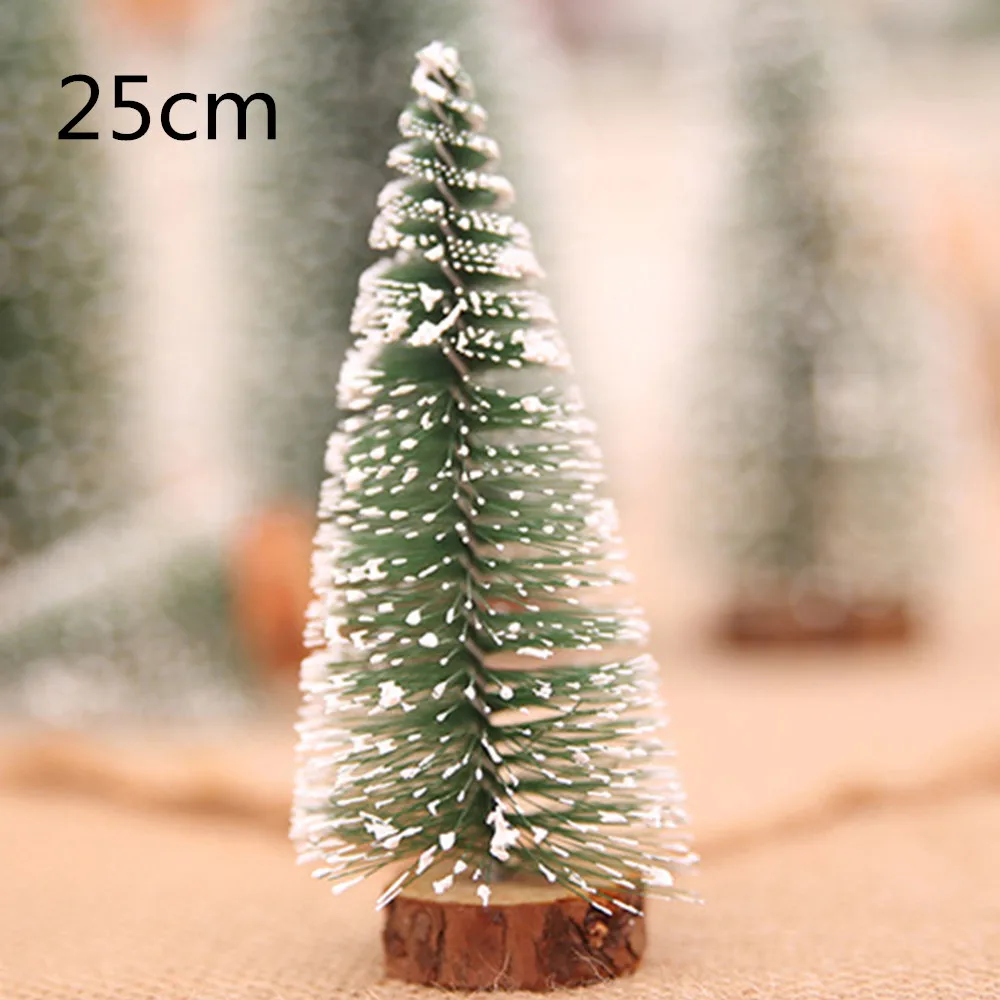 1 шт. мини-декор для снежной елки для домашних принадлежностей пластиковые рождественские маленькие сосны рождественские украшения Размер: 6,5*3 см - Цвет: 25cm