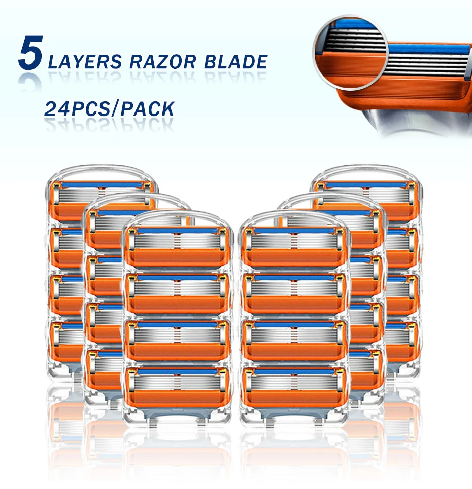 Gillette Fusion 5 Proglide Proshield-Hoja reemplazable para afeitado Manual, hojas de afeitar DE SEGURIDAD DE 5 capas para hombres