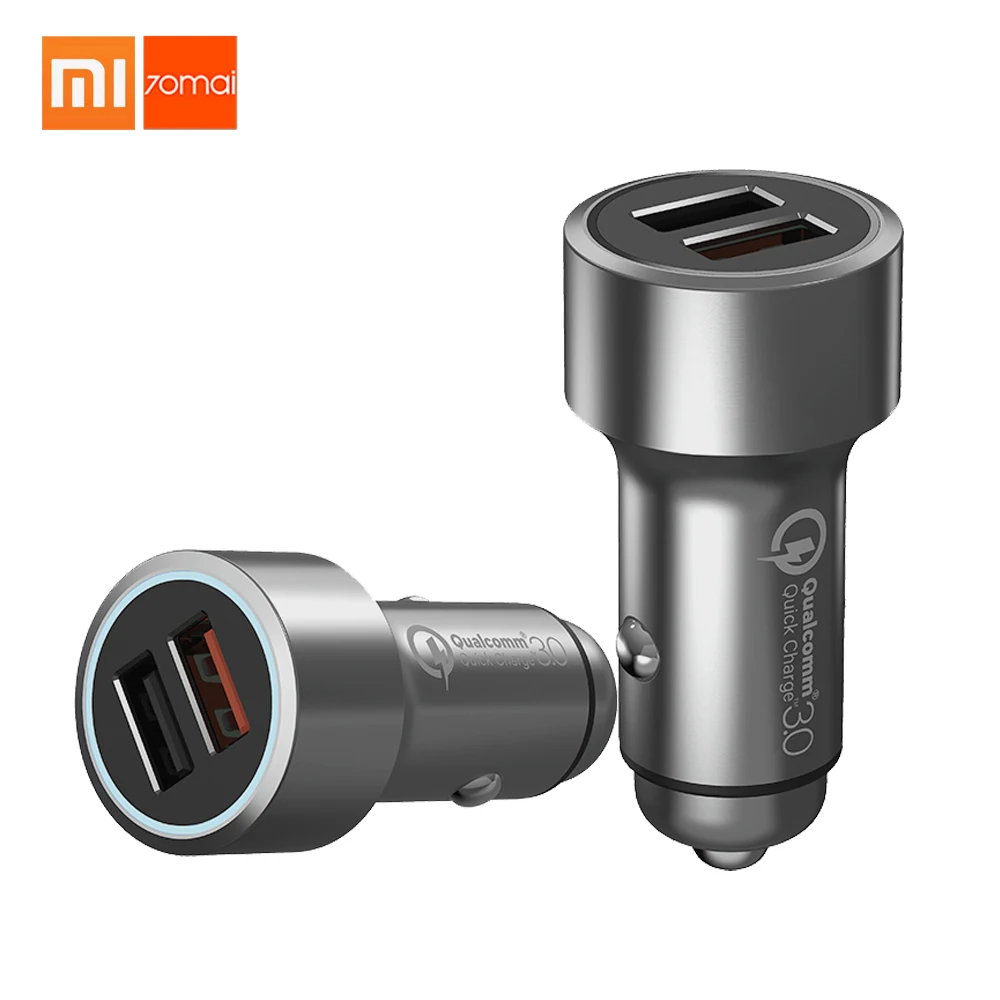 Xiaomi 70mai Quick Charge3.0 двойной зарядное устройство USB для huawei samsung s10 для Iphone 5 6 7 8 70 mai автомобильное быстрое зарядное устройство