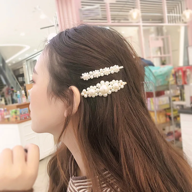 

DISCICI 2020 New Fashion Pearl Hairpin Edge Clip Girl Hair Accessories Bangs Clip Hairpin Women's Hairpin Headdress Clip OH0876