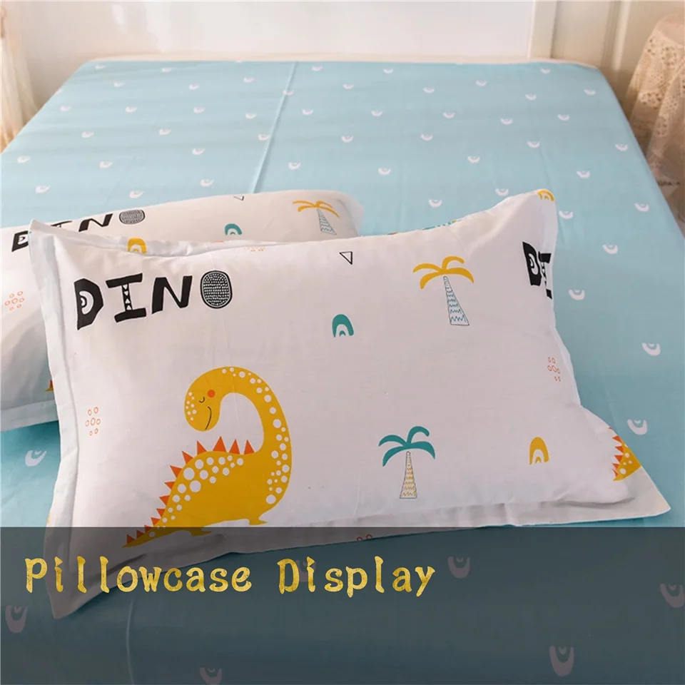 Dinasour, хлопковый Детский Комплект постельного белья с мультяшным рисунком, Комплект постельного белья, пододеяльник, простыня, наволочка, хлопковое постельное белье на резинке