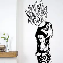 Наклейка на стену Супер Saiyan Goku виниловая наклейка на стену-Dragon Ball, настенная художественная наклейка, наклейка для детской комнаты, декоративная наклейка на стену