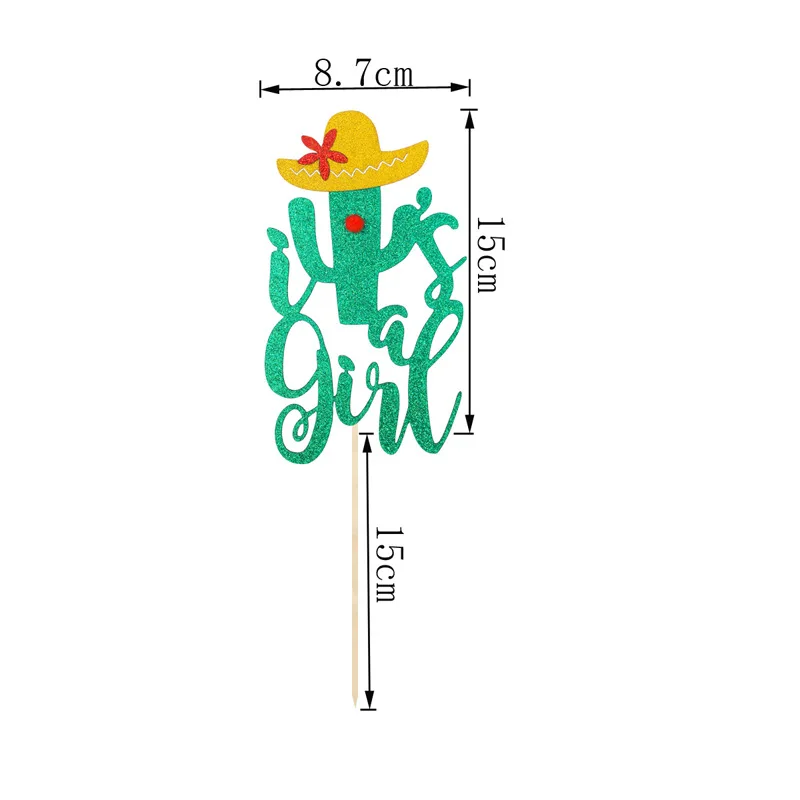 Gender Secret Taco Bout  baby Banner Baby Shower Party Oh Baby Hawaiian Baby Shower Cake Tag Decoration HL85 (5)