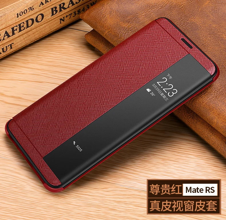 Smart View Flip Case For Huawei Mate 30 RS Mate 20 RS Mate RS Porsche Design Original Luxury Genuine Leather Official Phone Cove cute phone cases huawei