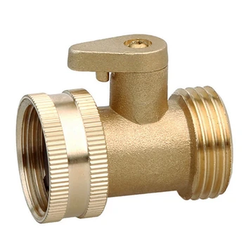 

3/4 Inch Garden Hose Water Pipe Connector Brass Valve Faucet Taps Splitter with Shut Off Switch