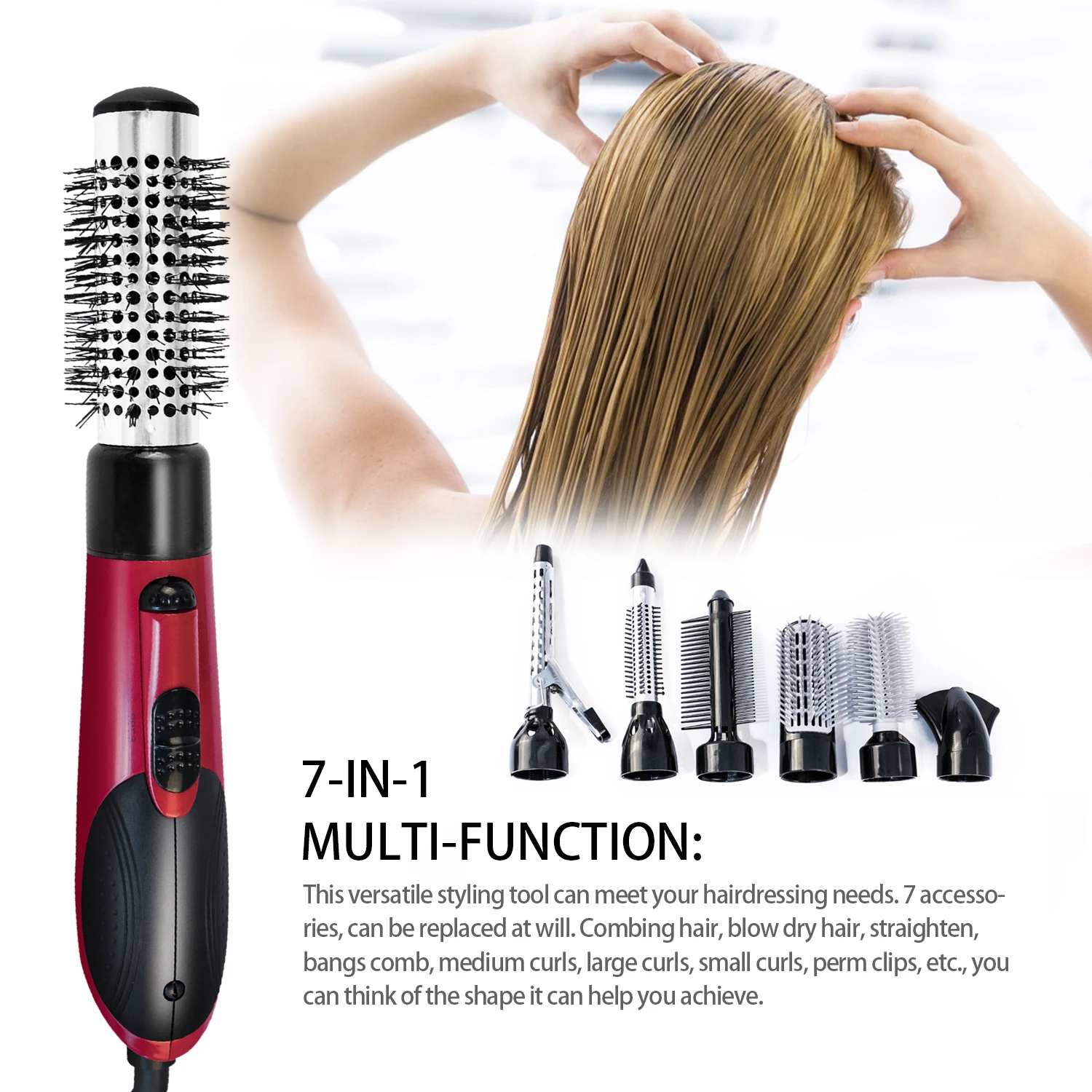 Secadores de Cabelo Secadores de Cabelo e Volumizer Secador de Cabelo Escova de Cabelo Conjunto Passo Blower e Volumizer Escova Estilor Profissional Styling 7-em-1 um 3 Secadores de cabelo
