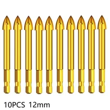 Mèches pour carrelage et verre 8/10/12mm, 10 pièces, pour céramique, titane, marbre, verre, tige hexagonale pour céramique, granit