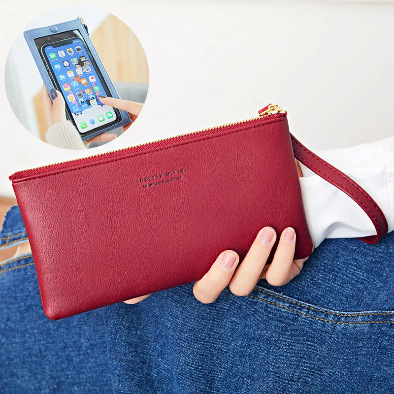

Wristband Wallets Women Long Handbag Touch Screen Bag Phone Wallets Coin Purses Clutch Female Money Card Holder Purse