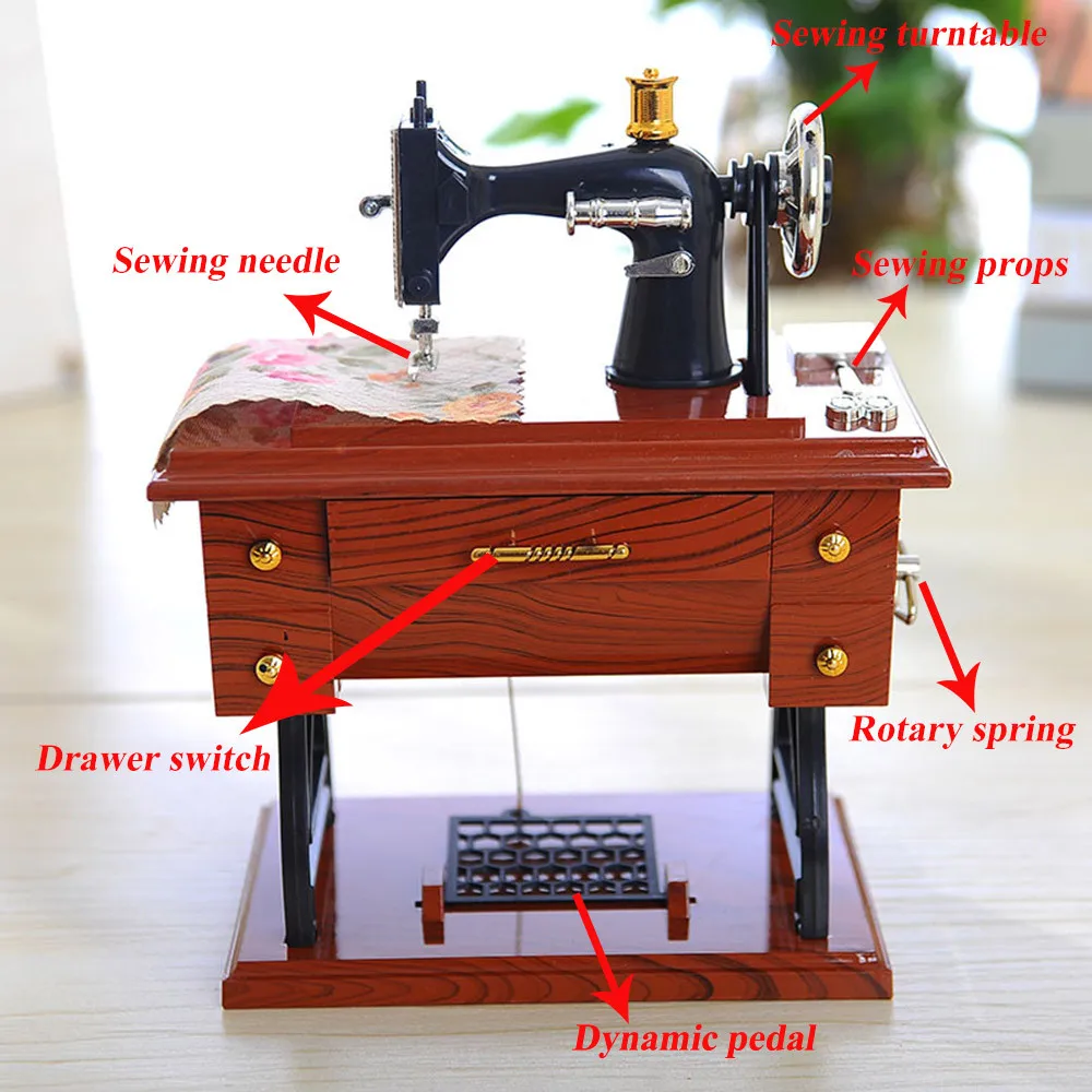 Sewingmachine музыкальная шкатулка мини винтажная креативная музыкальная шкатулка ретро шитье заводная Подарочная музыкальная шкатулка настольные украшения для дома#15