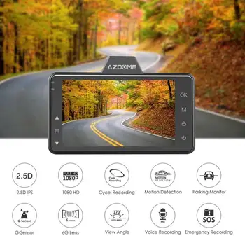 

M01 Dash Cam 3 Inch 2.5D Ips Screen Car Dvr Recorder 1080P Car Video Recorder G-Sensor Night Dashcam Dash Camera