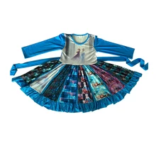 Платье с длинными рукавами для девочек; милые платья с поясом для девочек; восхитительный дизайн