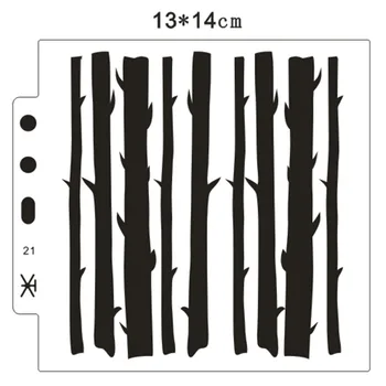 

Forest 13*14cm scrapbook stencils spray plastic mold shield DIY cake hollow Embellishment printing lace ruler child toys