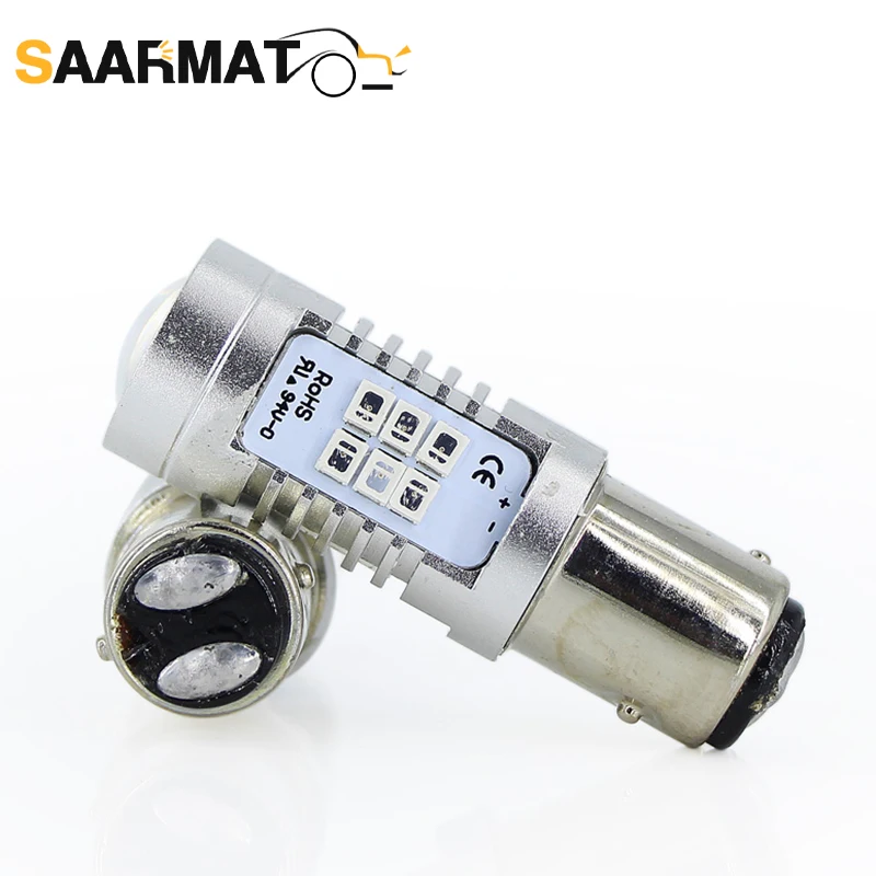 

SAARMAT 2* Led 1157 P21/5W BAY15D Lamp For Car Tail Brake Stop Parking Motorcycle Auto Backup Light White Red Plug & Play