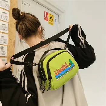 

Brand Originality Design Super fire double small bag female printing 2019 new Korean version of Joker slung fashion disco bag