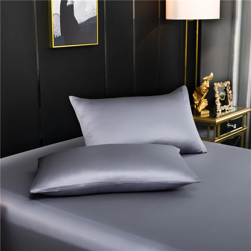 Natural mulberry silk pillowcase High end quality Pure Silk pillow case solid color Envelope pillow cover