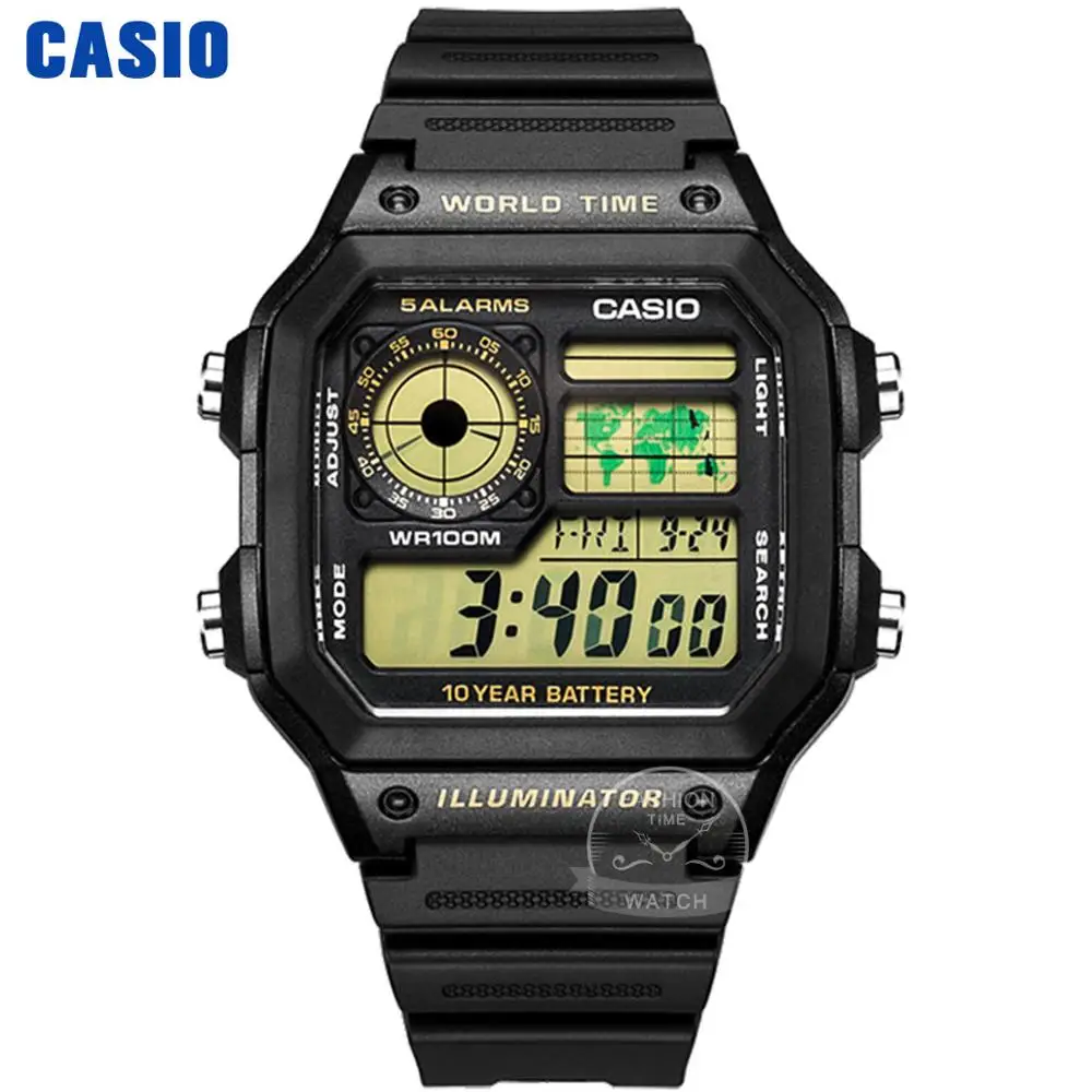 Часы Casio Взрыв часы мужские лучшие марки класса люкс LED военные цифровые часы спортивные Водонепроницаемые часы кварцевые мужские часы relogio masculino reloj hombre erkek kol saati montre homme zegarek meski AE1200 - Цвет: AE1200WH1B