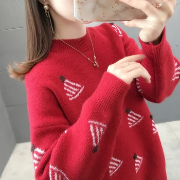 

4929p area 18 right] - real shot diagonal stripe round neck knitting insert 59