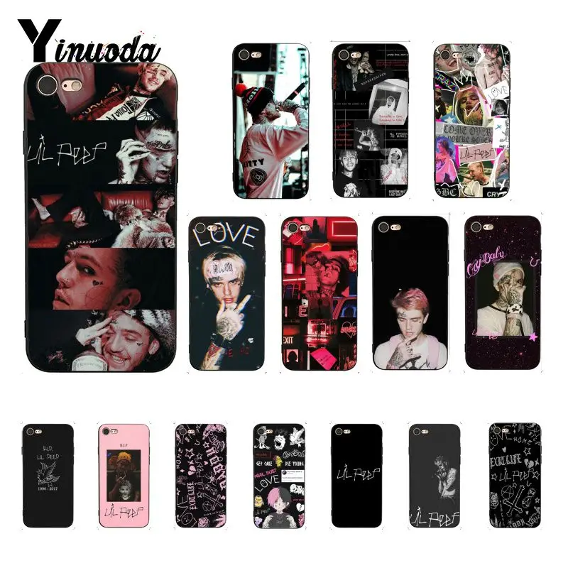 

Yinuoda Lil Peep Lil Bo Peep Cover Black Soft Shell Phone Case for iPhone 8 7 6 6S Plus X XS MAX 5 5S SE XR 10 Cases