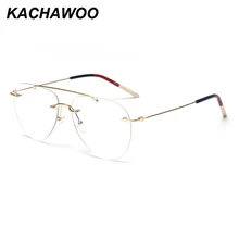 Kachawoo, большие очки, оправа, оптические, женские, розовое золото, без оправы, очки для глаз, для мужчин, высокое качество, унисекс, Ретро стиль, легкие