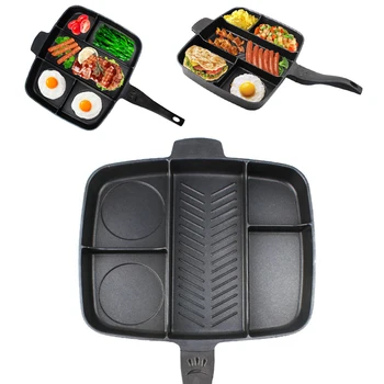 

5 In 1 Multi-purpose Separation Pot Fryer Pan Non-Stick Grill Fry Oven Meal Skillet Barbecue Plate Roasting Pan