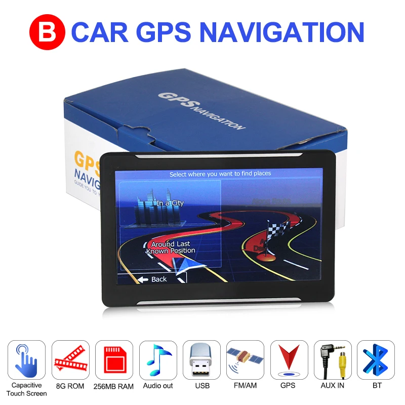 Автомобильный навигатор GPS HD LCD емкостный экран 256 Мб Navitel спутниковая навигация