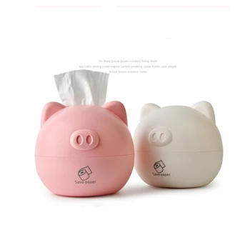 

Cartoon PP Pig Shape Tissue Box Cute Napkin Carton Roll Paper Storage Box Creative Household Storage Organizer Box
