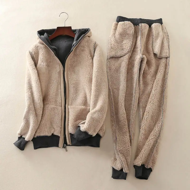 

New Autumn Winter Lambs Velvet Hoodies Sweatshirts Women And Sweatpants Two Pieces Plus Size Sweatshirt Tops Fleece Hoodie C5894