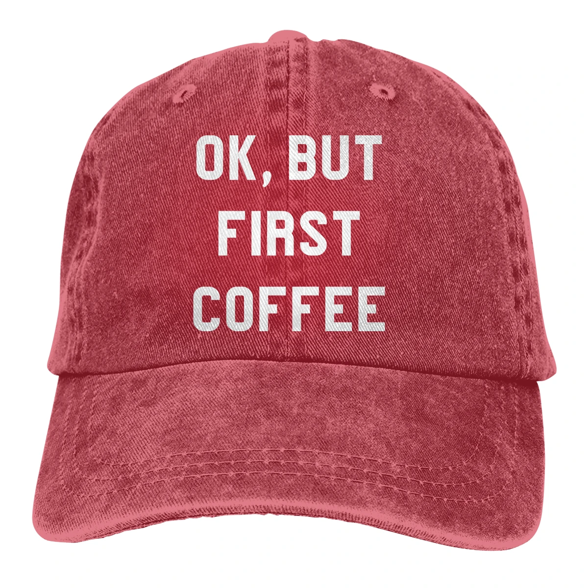 ОК, но сначала кофе Casquette черный унисекс Мужские Женские деним Strapback бейсболка Регулируемая Гольф папа шляпа